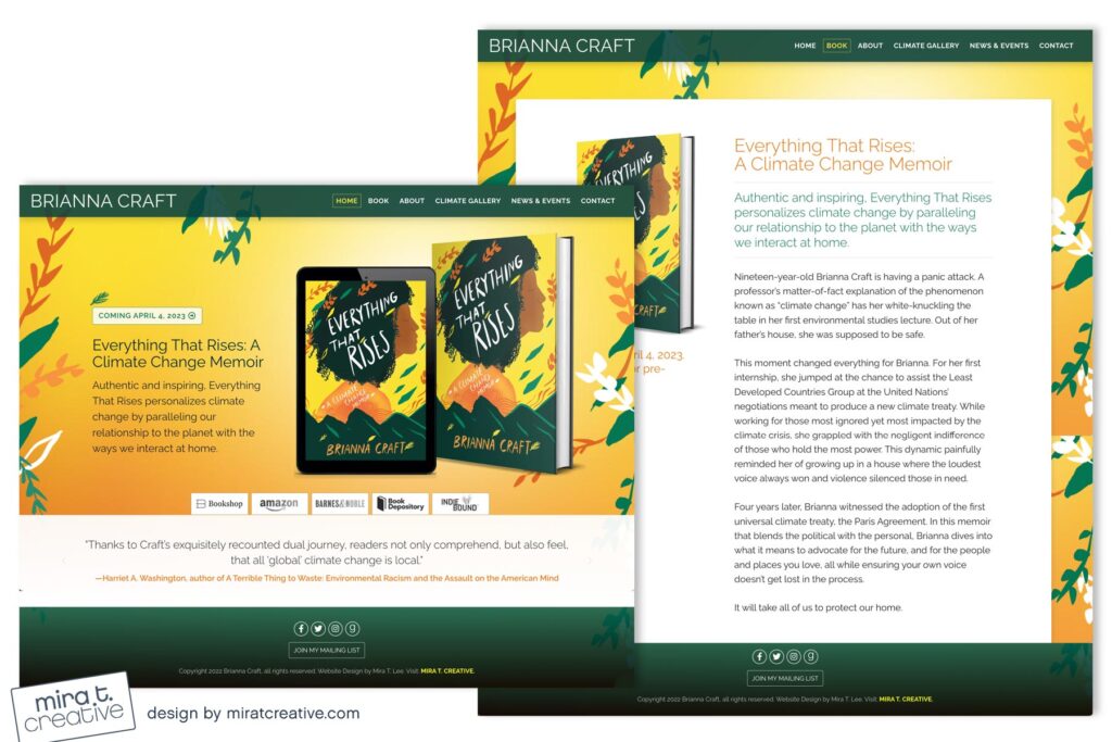 Brianna Craft, debut author website design