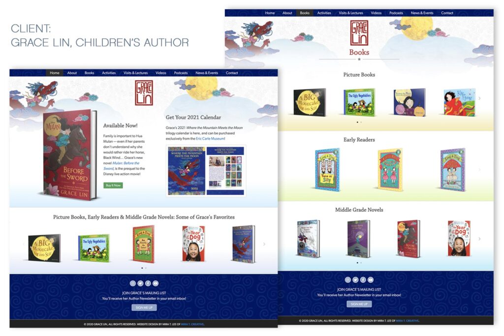 Grace Lin, children's illustrator and children's author website design