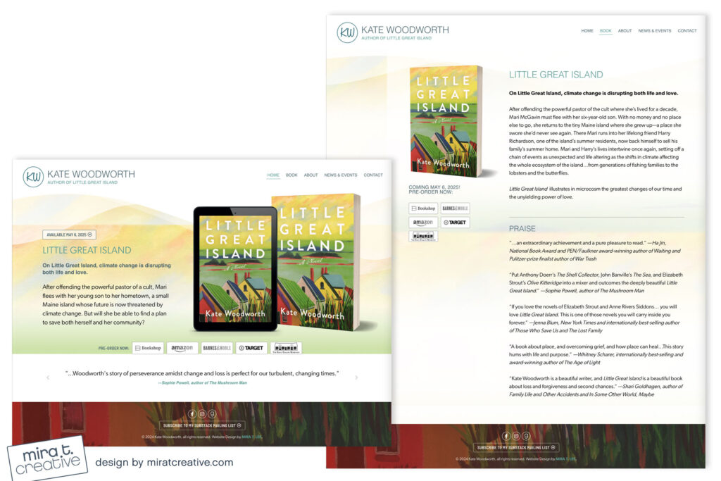 Kate Woodworth, Debut Author Website Design