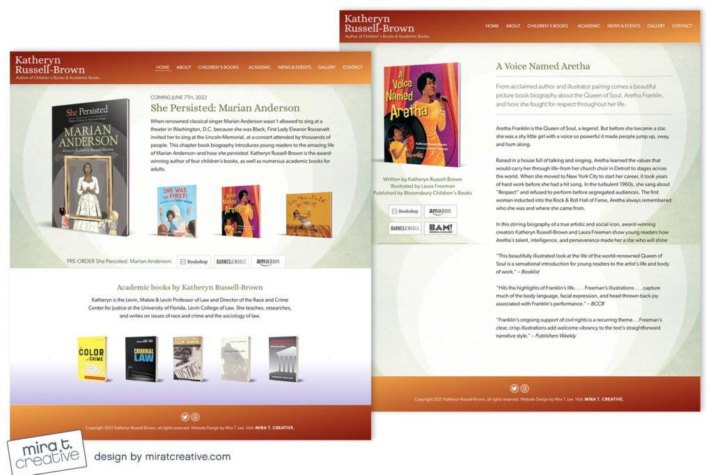 Katheryn Russell Brown, children's author website design
