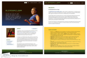 Stephanie P. Jones, academic website design