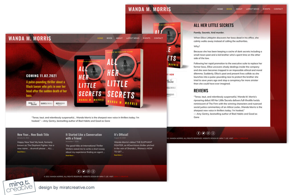 Wanda Morris, author website design